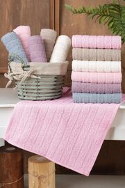 STOREMAX shopverse Tekstil Path | 12'li 30x50 Cm El Ve Yüz Havlu Seti | Mutfak Havlusu Pembe trendflick