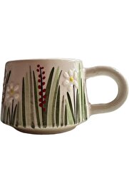 STOREMAX shopverse Yapımı Seramik MUG Kupa, 200 ML, Özel Kabartmalı, İznik Sanatının Muhteşem Örneği, Evinize