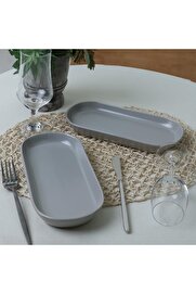 STOREMAX shopverse Mat Gri Noyan Kayık Tabak 26 Cm 2 Adet 995 trendflick 1014773