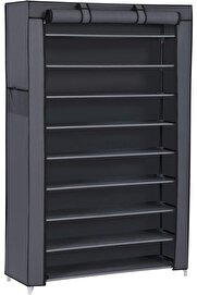 STOREMAX shopverse Toz Geçirmez Örtülü 10 Katlı Ayakkabı Rafı, 88x28x160 CM, Gri, RXJ36G trendflick 1014773