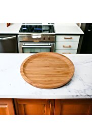 STOREMAX shopverse Bambu Lüx Yuvarlak Servis 20 * 20cm, Sunumluk & Çerezlik Sunum Tabağı trendflick 1014773
