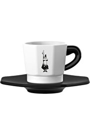 STOREMAX shopverse - 4'lü Espresso Fincan Seti - Sekizgen Tasarım - Siyah Beyaz Renk - trendflick 101477