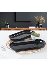 STOREMAX shopverse Siyah Noyan Kayık Tabak 2 Adet 28 Cm trendflick 1014773