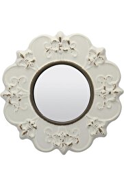 STOREMAX shopverse Dekoratif 8 " Kapalı Beyaz Yuvarlak Seramik Vurgu Duvar Aynası trendflick 1014773