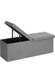 STOREMAX Depolama Alanlı Tabure, 110 x 38 x 38 cm, 300 kg'a Kadar Dayanıklı, Açık Gri LSF71G 978262