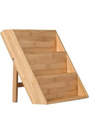 STOREMAX shopverse 3 Katlı Bambu Ayaklı Rafı Organizer – Tezgah Üstü ve Çekmece İçi Kullanıma Uygun, Katlanab