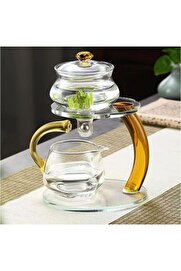 STOREMAX shopverse Premium Borosilikat Gongfu Cha Manyetik Cam Demlik Seti Şık Otomatik ve Dayanıklı trendfli