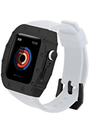 STOREMAX shopverse İle Uyumlu 44mm KRD-65 Kordon Beyaz-Siyah trendflick 1014773