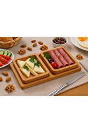 STOREMAX shopverse Ahşap Çerezlik ve Kahvaltılık – Tepsili 2 Kaseli Sunum Tabağı T34 trendflick 1014773