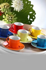 STOREMAX shopverse Toledo Renkli 6 Kişilik 12 Parça Kahve Fincan Takımı, 100 ml trendflick 1014773