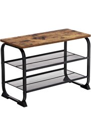 STOREMAX shopverse Ayakkabı Dolabı, 2 Raflı, Yuvarlak Çerçeve, Basit Montaj, Ahşap Görünüm, LMR32BX, 66 X 45