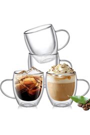 STOREMAX goldwhirl Çift Katmanlı Cam Kupa 250 ml Lüx Çift Cidarlı kupa - Termos - İki Duvarlı Yapısı ile Uzun