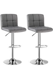 STOREMAX shopverse Arkalıklı Bar Taburesi Yüksekliği Ayarlanabilir Gri 44,5 x 38 x 115 cm trendflick 1014773