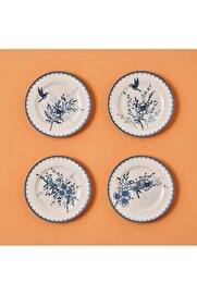STOREMAX shopverse Bleu Blanc 4'Lü Pasta Tabağı Mavi (21 Cm) trendflick 1014773
