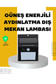 gizmurstore 144 LED'li Geniş Aydınlatma Alanına Sahip Güneş Enerjili Güvenlik Lambası
