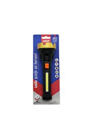 Go İthalat Orta=19Cm 2İn1= Osl Led - Cob Led Usb Şarjlı El Feneri̇ 3-Kademe Işık - Flaşör Şarj Gösterge (5250)