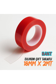 Evi̇mdeyokyok Çi̇ft Taraflı Si̇li̇kon Bant Kırmızı Güçlü Yapışkanlı Su Geçi̇rmez Bant Çerçeve Tablo Bandı 18X2M