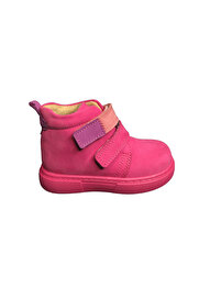 Ortopedi̇kal1001 Ri̇dente Pembe Bebe Kız Çocuk Bot % 100 Deri̇ Anatomi̇k Bi̇lekten Cırtlı