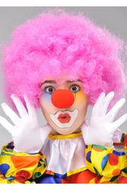 Evi̇mdeyokyok Pembe Renk Kıvırcık Afro Bonus Peruk Takma Saç Ve Kırmızı Burun Seti̇