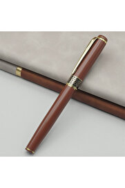 Evi̇mdeyokyok Gold İşlemeli̇ Kahverengi̇ Metal Roller Kalem