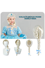 Evi̇mdeyokyok Plati̇n Altın Dore Renk Karlar Ülkesi̇ Elsa Frozen Peruğu Çocuk Boy