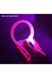 Evi̇mdeyokyok Pembe Led Işıklı Baskı Yapılabi̇len Pi̇lli̇ Bi̇lekli̇k Bi̇lezi̇k 1,5 Cm Geni̇şli̇k