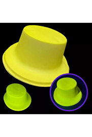 Evi̇mdeyokyok Neon Parti̇si̇ Sarı Renk Plasti̇k Fötr Şapka