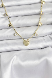 Clari̇ss Harmonyaura Pi̇ri̇nç Gold Renk Kalp Model Kadın Kolye