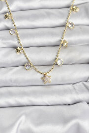 Clari̇ss Harmonyaura Pi̇ri̇nç Gold Renk Yıldız Model Kadın Kolye