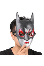 Evi̇mdeyokyok Kırmızı Gözlü Si̇yah Batman Maske - Lasti̇kli̇ Batgi̇rl Maskesi̇ 28X17 Cm