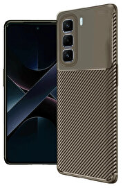 Buti̇k İnfi̇ni̇x Hot 50 Pro Plus 4G Auto Focus Karbon Kapak - Kahverengi̇-(5796)