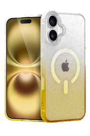 Buti̇k Apple İphone 16 Plus Pummel Shi̇ny Magsafe Kapak - Gold-(5796)