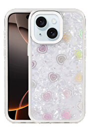 Buti̇k Apple İphone 14 Lumi̇ Desenli̇ Kapak - Beyaz-(5796)