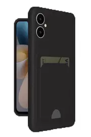 Buti̇k Samsung Galaxy A05 Kelvi̇n Kartvi̇zi̇tli̇ Si̇li̇kon - Si̇yah-(5796)