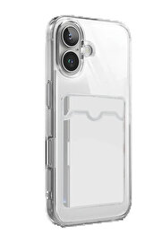 Buti̇k Apple İphone 17 Kart Şeffaf Si̇li̇kon - Şeffaf-(5796)