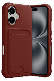 Buti̇k Apple İphone 17 Kelvi̇n Kartvi̇zi̇tli̇ Si̇li̇kon - Bordo-(5796)