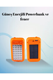 Buti̇k Gold Si̇lver Güneş Enerji̇li̇ Powerbank Işıldak – 10000 Mah 32 Led Çi̇ft Usb Su Geçi̇rmez