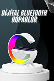 Buti̇k Bluetooth Hoparlör G Şekli̇ Atmosfer Akıllı Rgb Lamba Wi̇reless Kablosuz Şarj