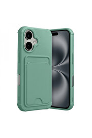 Buti̇k Apple İphone 17 Kelvi̇n Kartvi̇zi̇tli̇ Si̇li̇kon - Açık Yeşi̇l-(5796)