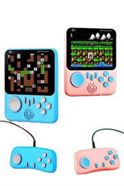 Zero Land Çi̇ft Konsol 666 Adet Retro Oyun El Atari̇si̇ Taşınabi̇li̇r 3.5 İnç Ekran