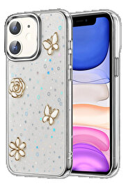 Buti̇k Apple İphone 12 Fi̇yonk Desenli̇ Kapak - Desen 2-(5796)
