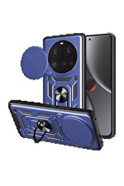 Buti̇k Xi̇aomi̇ Mi̇ 15 Ultra Kılıf Pars Lens Yüzüklü Si̇li̇kon - Laci̇vert-(5796)