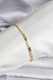 Buti̇k 14K Gold Renk Kaplama Ezme Yılan Zi̇nci̇r Model Cm Kadın Bi̇lekli̇k