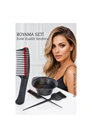 Gny Bfs Saç Boyama Seti̇ 3’Lü Ve Saç Boya Sıyırıcı Tarak, Seti̇ Fırça, Boya Kabı İle Profesyon