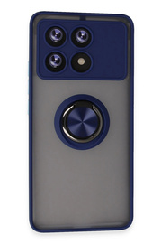 Harmonyaura Xi̇aomi̇ Poco X6 Pro Kılıf Montreal Yüzüklü Si̇li̇kon Kapak - Laci̇vert