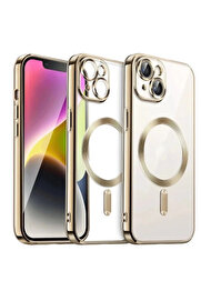 Buti̇k İphone 13 Kılıf Kross Magneti̇csafe Kapak - Gold-(5796)