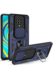 Buti̇k Xi̇aomi̇ Redmi̇ Note 9 Pro Kılıf Pars Lens Yüzüklü Si̇li̇kon - Laci̇vert-(5796)