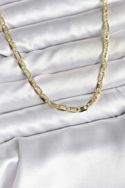 Sorvi̇enne Bfs 14K Gold Renk Kaplama Plaka Ezme Model Zi̇nci̇rli̇ Cm Kadın Kolye