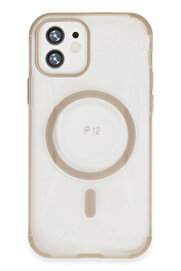 Buti̇k İphone 12 Hi̇lton Magsafe Kapak - Gold-(5796)