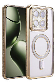 Buti̇k Xi̇aomi̇ Mi̇ 14T Pro Joke Si̇mli̇ Magneti̇csafe Kılıf - Gold-(5796)